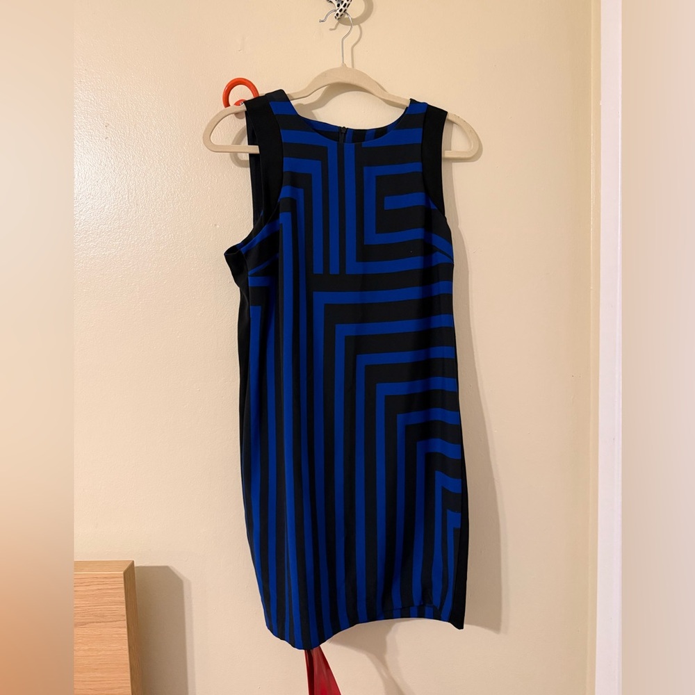 Mossimo- Geometric Blue and Black Sleeveless Dress